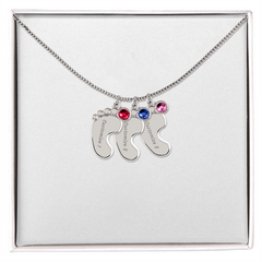 NEWBORN CUSTOM BABY FEET WITH BIRTHSTONE