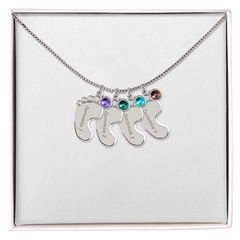NEWBORN CUSTOM BABY FEET WITH BIRTHSTONE